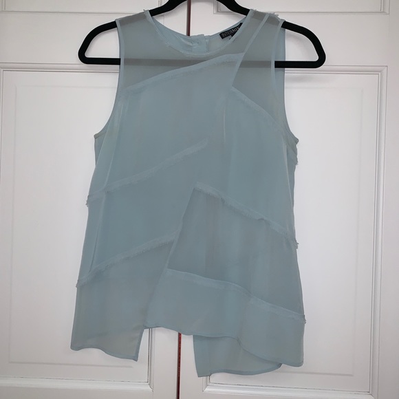 Exclusive for Intermix Baby Blue Silk Blouse - Picture 1 of 8